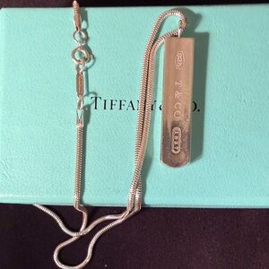 Tiffany & Co. Sterling Silver Bar Pendant Necklace